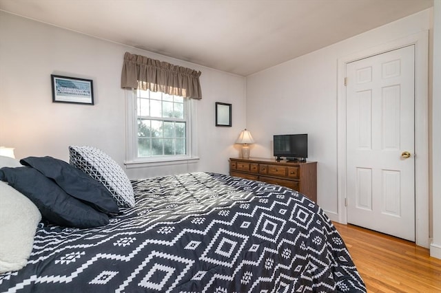 bedroom featuring wood finished floors