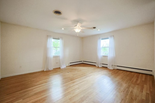 33 Page Rd, North Attleboro, MA 02760 - empty room with plenty of natural light, wood finished floors, ceiling fan, and recessed lighting