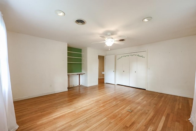 33 Page Rd, North Attleboro, MA 02760 - unfurnished bedroom with light wood-style floors, a closet, and ceiling fan