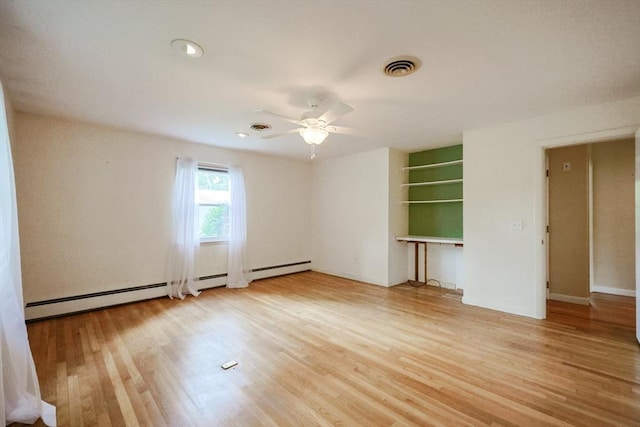 33 Page Rd, North Attleboro, MA 02760 - unfurnished room featuring a ceiling fan, light wood-style floors, and baseboard heating