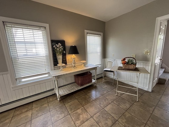 sitting room featuring wainscoting