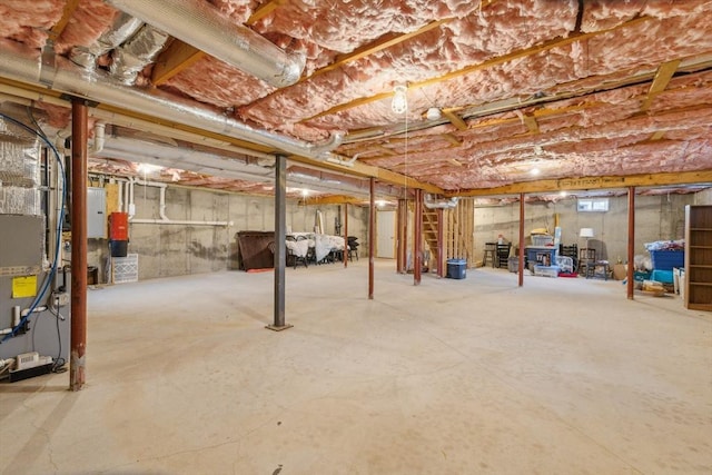 unfinished below grade area with heating unit