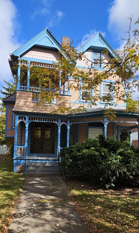 view of front of house with a chimney