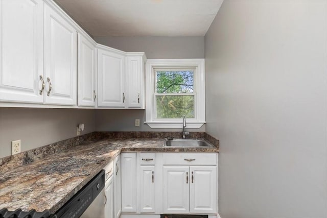 29 Balcomb St Unit 29, Salem, MA 01970 - kitchen featuring a sink, stainless steel dishwasher, and white cabinetry