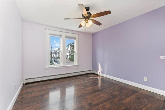 29 Balcomb St Unit 29, Salem, MA 01970 - unfurnished room featuring baseboard heating, a ceiling fan, wood finished floors, and baseboards