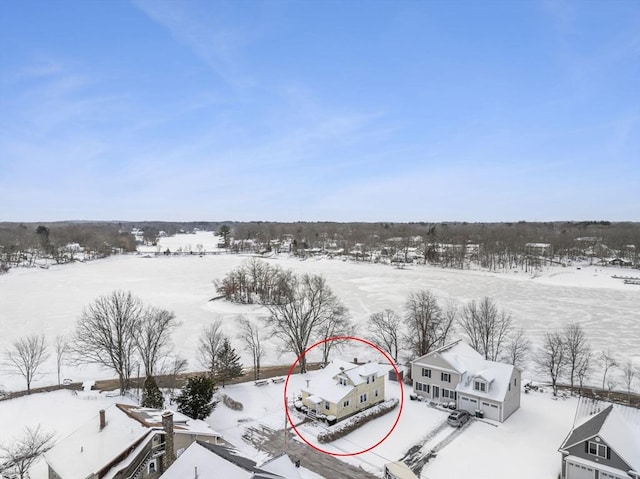 view of snowy aerial view