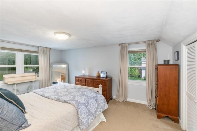 38 Pasho St, Andover, MA 01810 - bedroom featuring light colored carpet, vaulted ceiling, and a closet