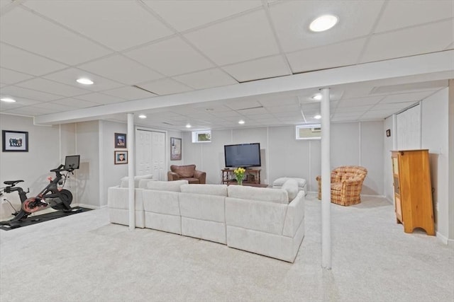 38 Pasho St, Andover, MA 01810 - carpeted living room featuring recessed lighting and a drop ceiling