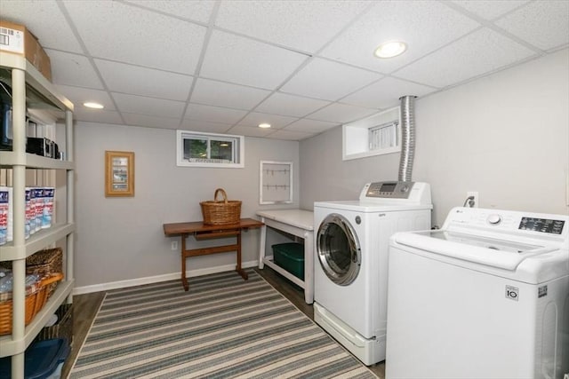 38 Pasho St, Andover, MA 01810 - laundry area featuring washing machine and dryer and recessed lighting