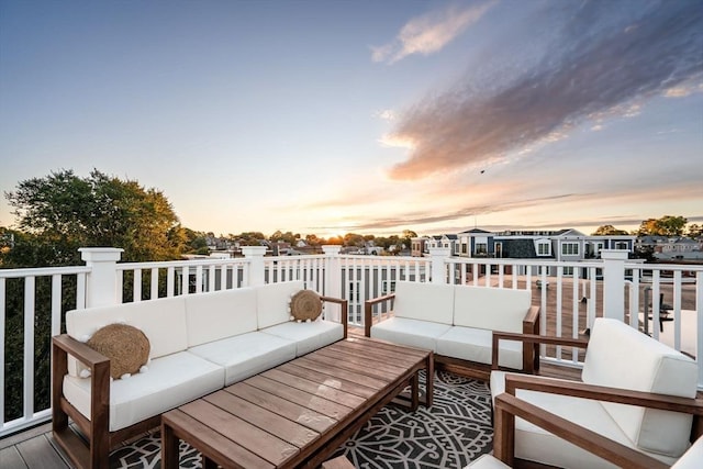 35 Somerset Unit 5A, Winthrop, MA 02152 - deck at dusk with outdoor lounge area