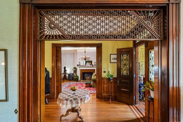 interior space with hardwood / wood-style flooring