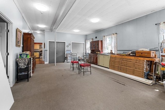 41 Edwards St, Southbridge, MA 01550 - misc room featuring light carpet and crown molding