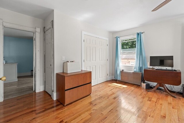 41 Edwards St, Southbridge, MA 01550 - office space featuring radiator, light wood-style floors, and a ceiling fan