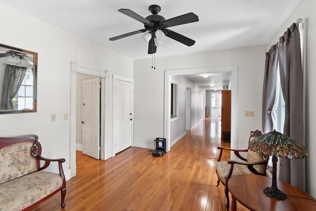 41 Edwards St, Southbridge, MA 01550 - sitting room featuring light wood-style floors and a ceiling fan