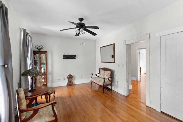 41 Edwards St, Southbridge, MA 01550 - sitting room with a ceiling fan and light wood finished floors