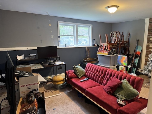 view of carpeted office
