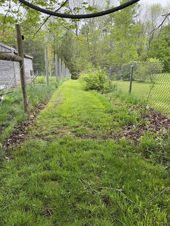 view of yard with fence