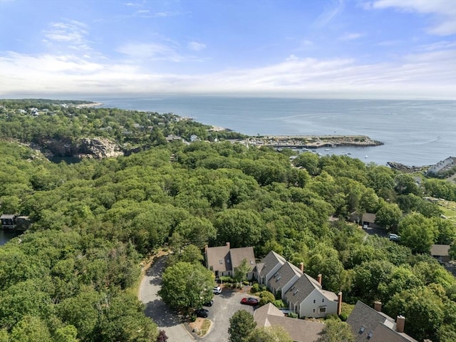 27 Quarryridge Ln Unit 27, Rockport, MA 01966 - aerial view of property's location with a large body of water and a forest