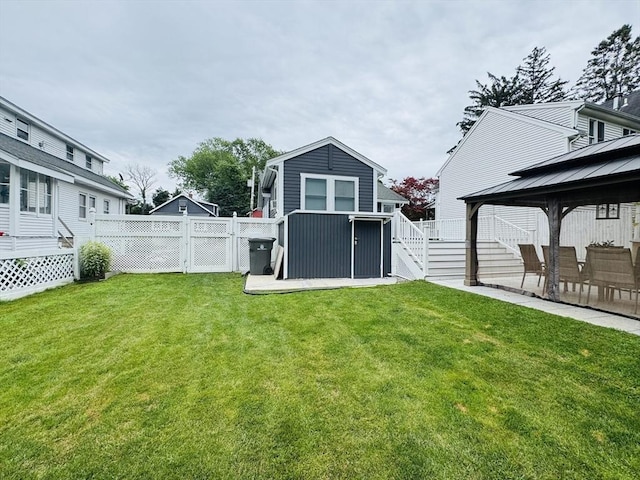 16 3rd St, Framingham, MA 01702 - view of yard featuring a gazebo and stairway