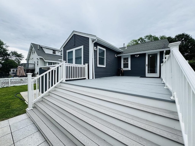 16 3rd St, Framingham, MA 01702 - wooden terrace with a lawn