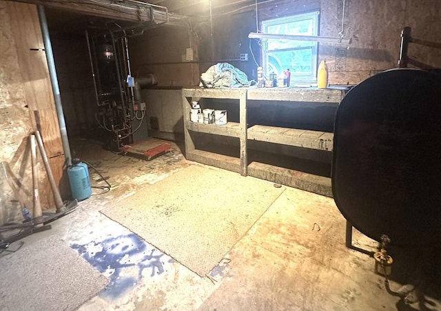 basement featuring heating fuel