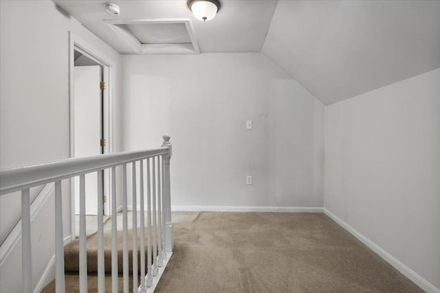 88 Cocasset St Unit 1, Foxboro, MA 02035 - additional living space featuring attic access, carpet floors, baseboards, and lofted ceiling