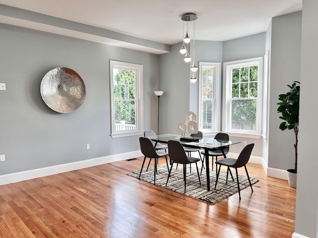 dining room featuring light hardwood / wood-style floors