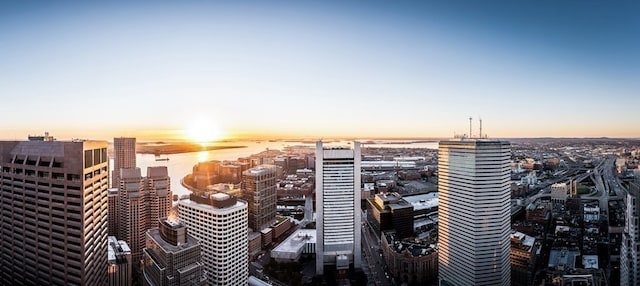 view of city featuring a water view