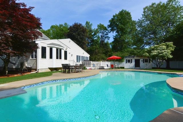 26 Kittredge St, Walpole, MA 02081 - view of swimming pool featuring outdoor dining space and a patio area