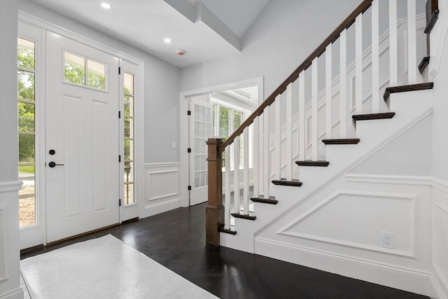 entryway featuring dark hardwood / wood-style flooring