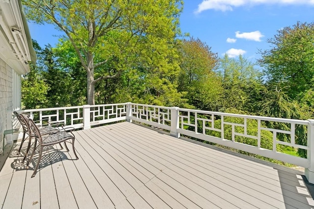 21 Fremont St, Dartmouth, MA 02748 - wooden deck featuring view of wooded area