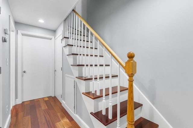 161 I St Unit 1, Boston, MA 02127 - stairway with wood finished floors and recessed lighting