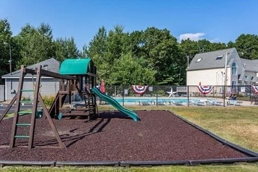 view of play area with a lawn