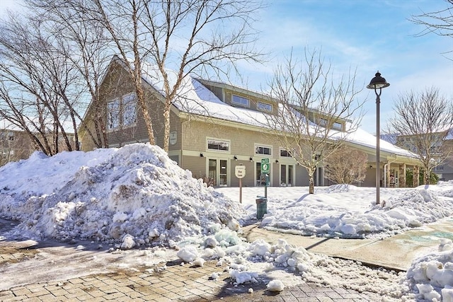 view of snow covered exterior