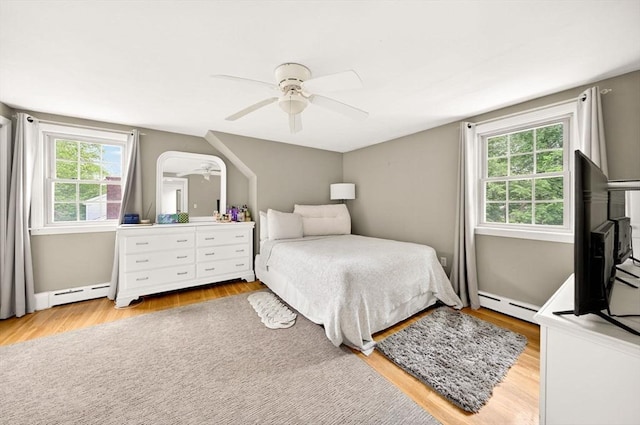 9 Arrowhead Ln, Dartmouth, MA 02748 - bedroom with baseboard heating, multiple windows, and wood finished floors