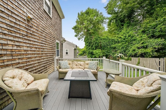 9 Arrowhead Ln, Dartmouth, MA 02748 - wooden deck featuring an outdoor living space
