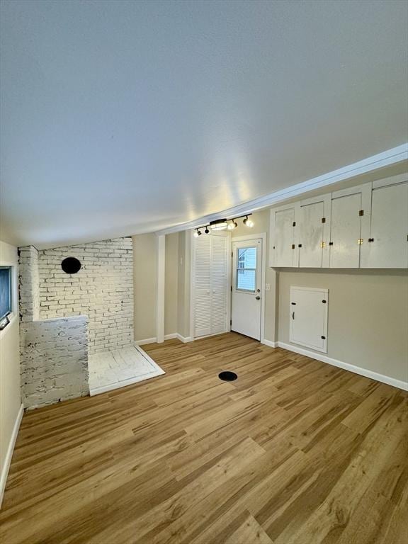 interior space with light hardwood / wood-style floors