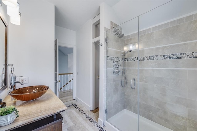 72 Oliver Snow Rd, Harwich, MA 02646 - bathroom with a shower stall and vanity