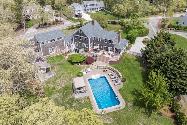 72 Oliver Snow Rd, Harwich, MA 02646 - aerial view of property and surrounding area featuring a pool