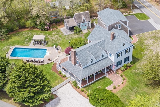 72 Oliver Snow Rd, Harwich, MA 02646 - view from above of property with a pool area