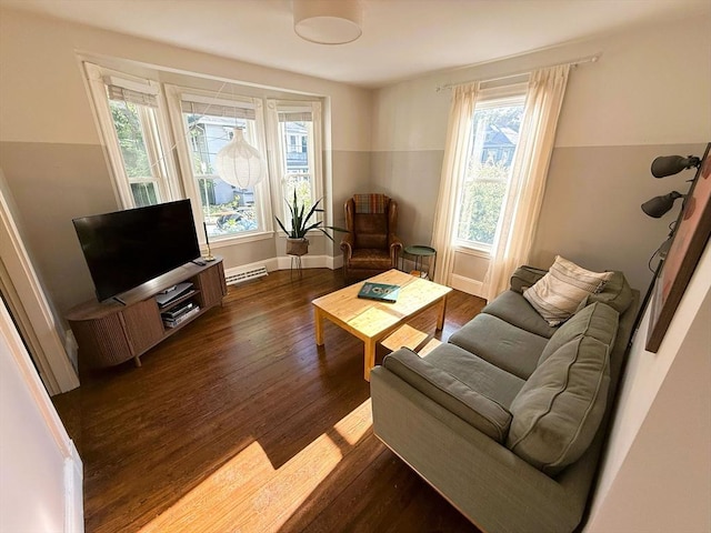 11 Hadwin Way Unit 11, Boston, MA 02131 - living area with dark wood-style flooring and baseboards