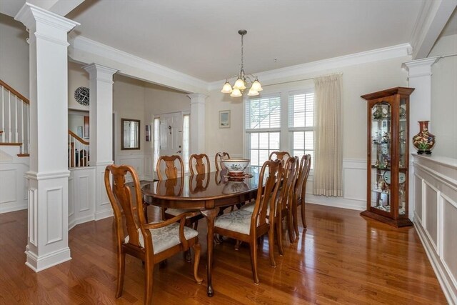 25 Kelly Way Unit 25, Canton, MA 02021 - dining area featuring a decorative wall, stairway, wood finished floors, wainscoting, and ornamental molding