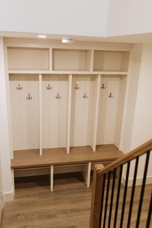 mudroom featuring light hardwood / wood-style flooring