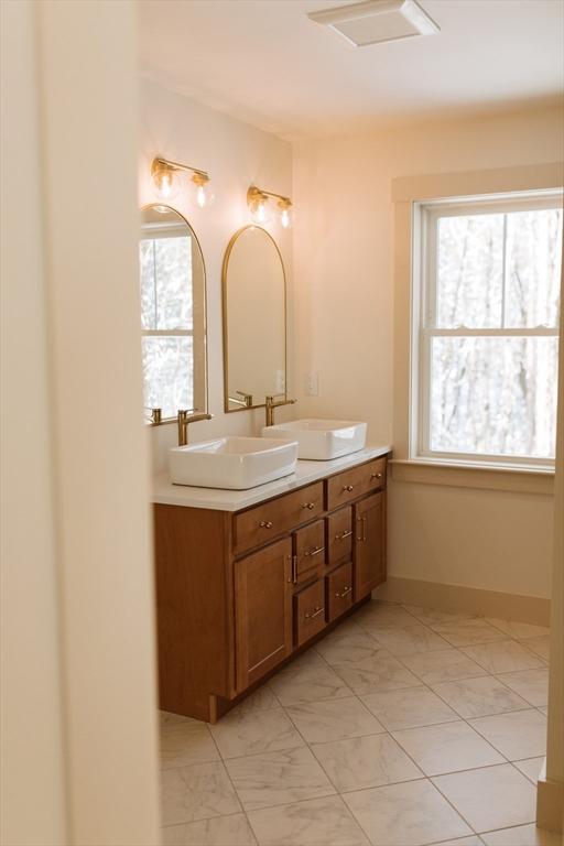 bathroom featuring vanity and a wealth of natural light