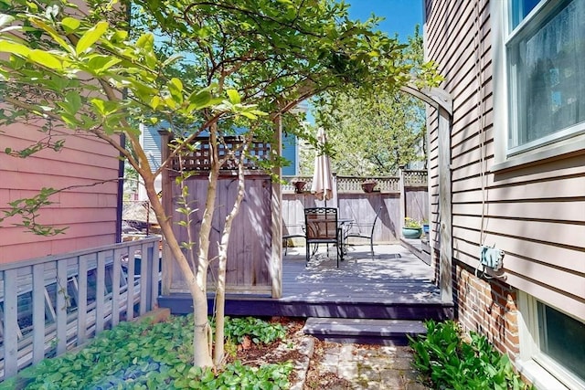 wooden deck with fence