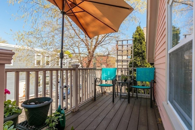 view of wooden deck