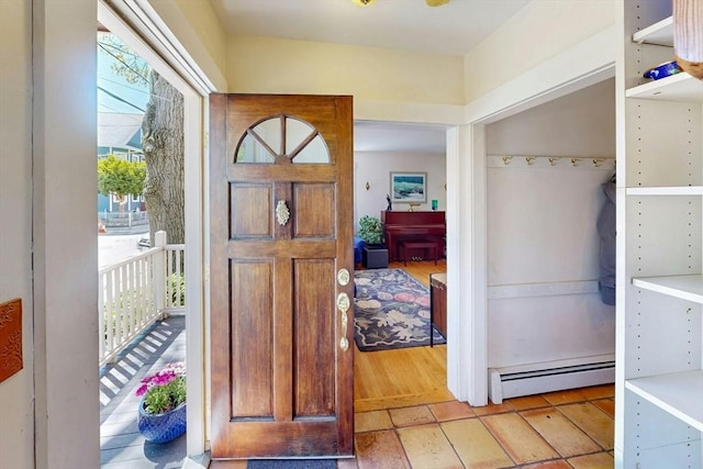 entryway with baseboard heating