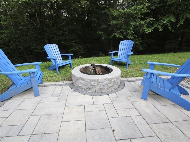 14 Oak Cir, Princeton, MA 01541 - view of patio with a fire pit