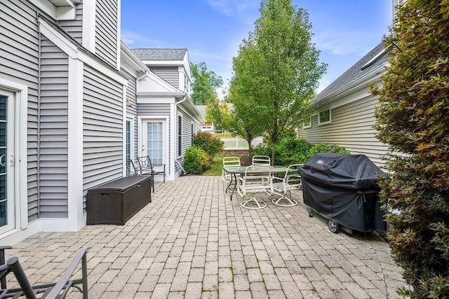 view of patio featuring area for grilling