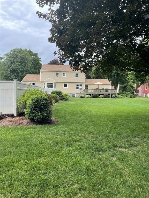 view of yard featuring fence